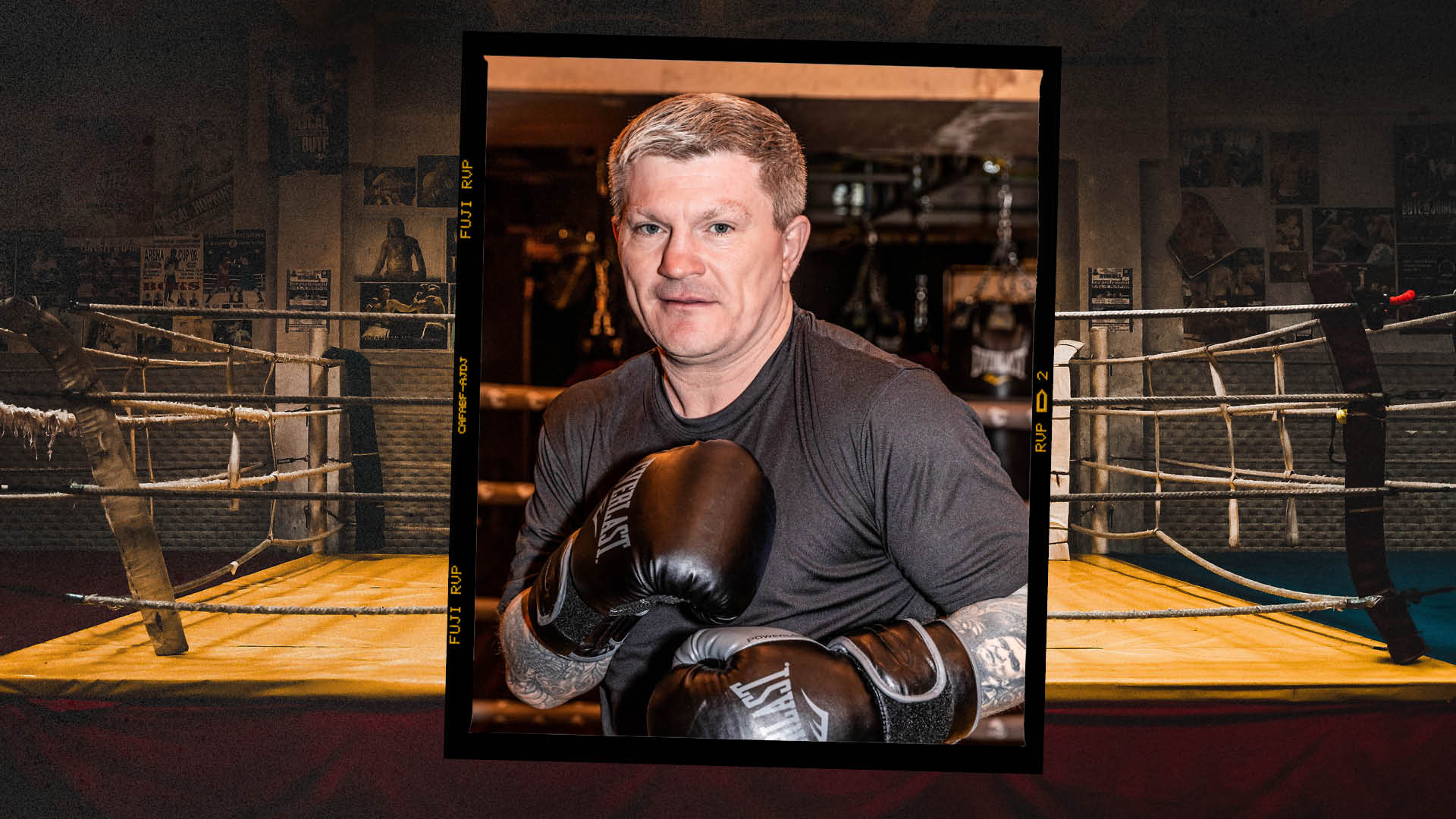 Photo of Ricky Hatton in a boxing gym