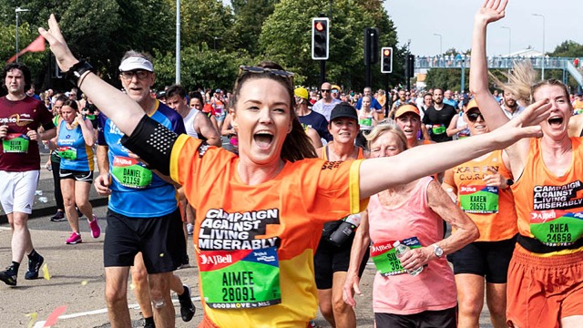 picture of a CALM runner at The Great North Run
